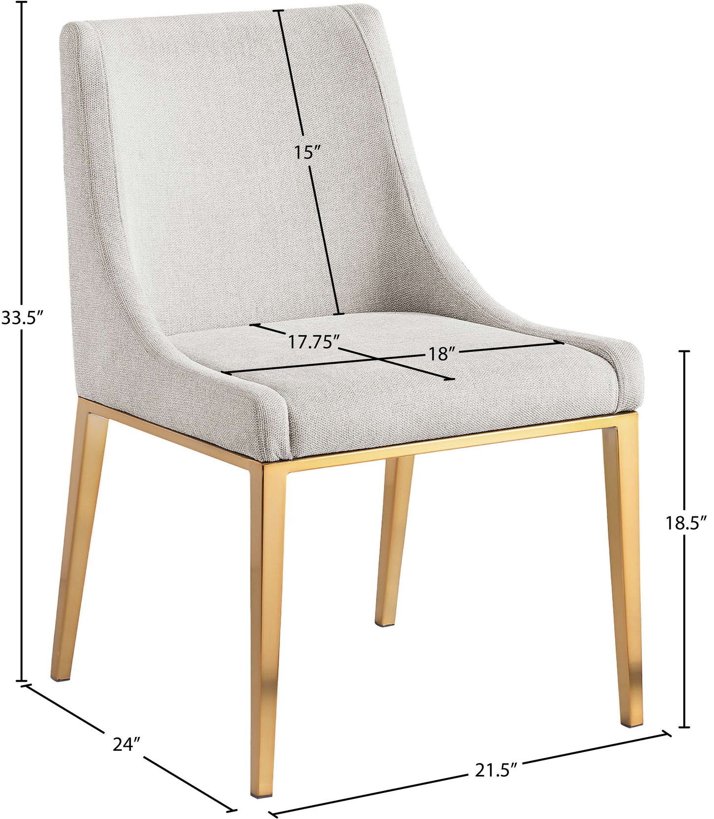 beekman beige linen textured polyester fabric dining chair c