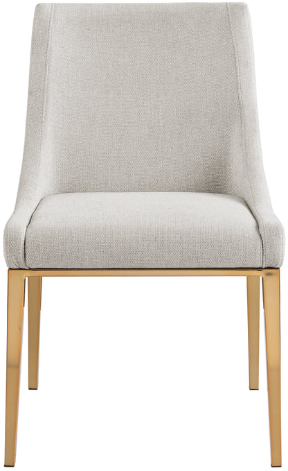 Beekman Beige Linen Textured Polyester Fabric Dining Chair C