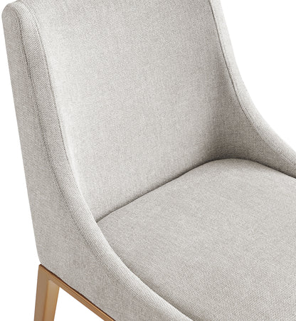 Beekman Beige Linen Textured Polyester Fabric Dining Chair C