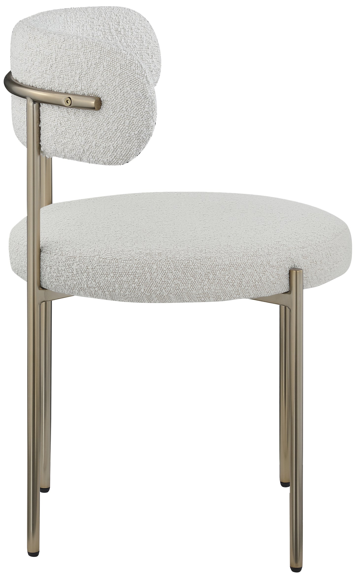 cylinder cream boucle fabric dining chair c