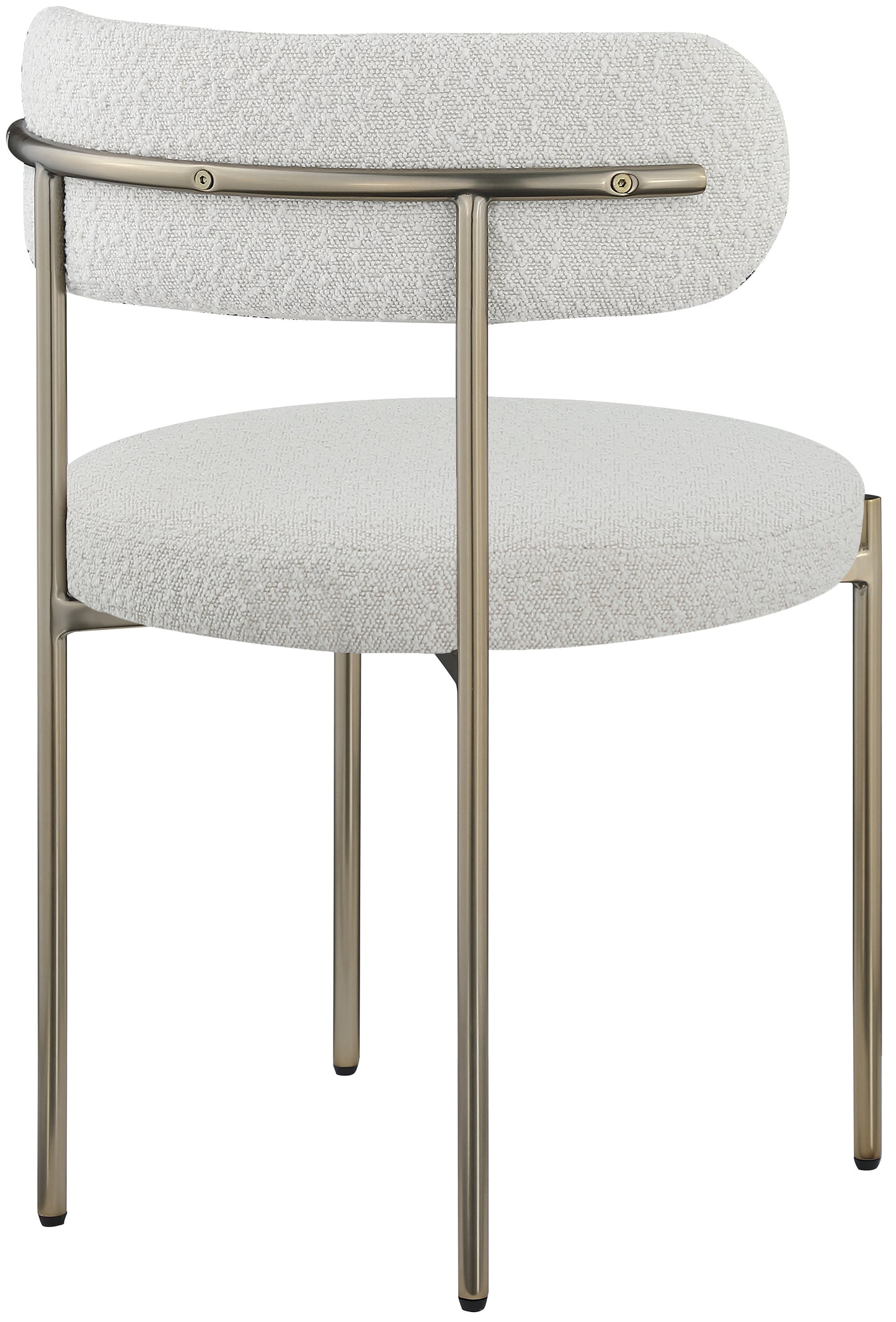 cylinder cream boucle fabric dining chair c