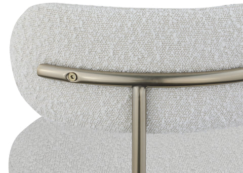 Cylinder Cream Boucle Fabric Dining Chair C
