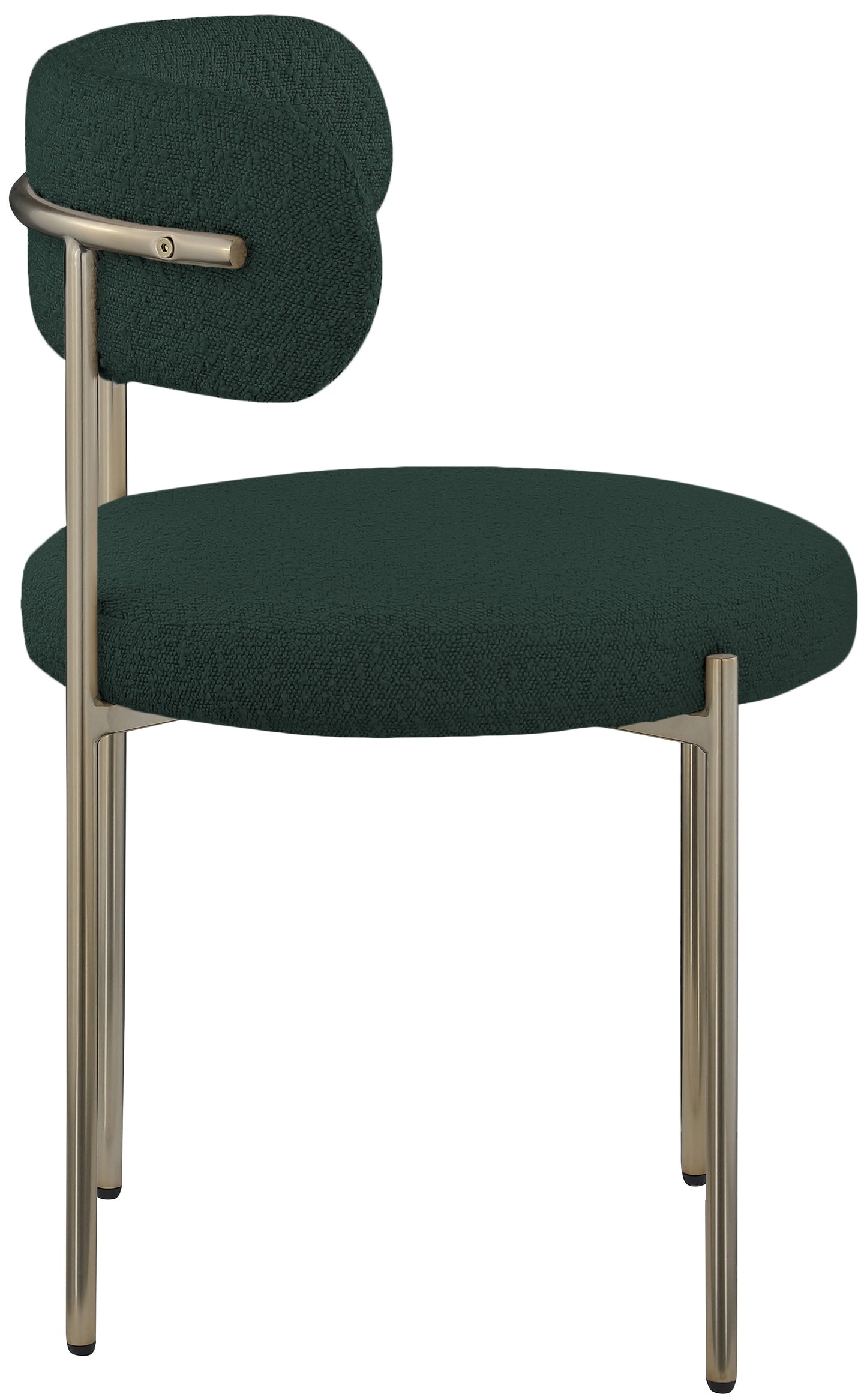 cylinder green boucle fabric dining chair c