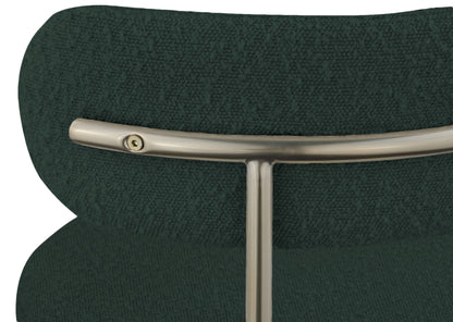 Cylinder Green Boucle Fabric Dining Chair C