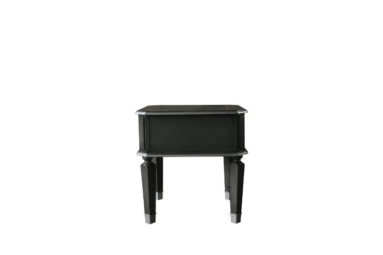 bage beatrice end table, charcoal & light gray finish