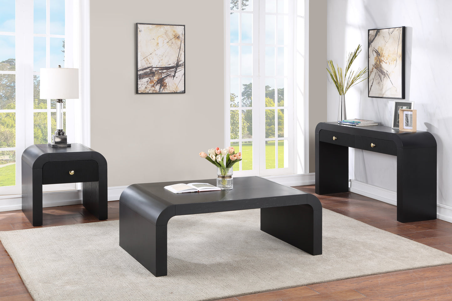 malia black coffee table ct