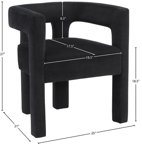 Fairfax Black Velvet Dining Chair C
