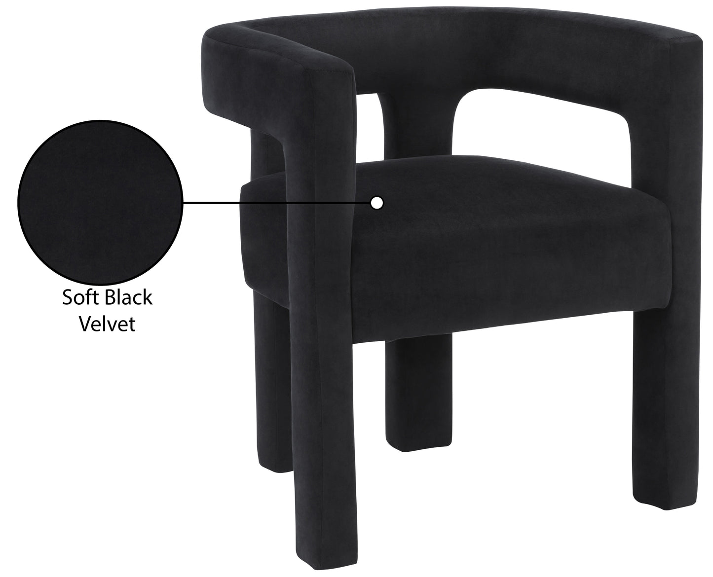 fairfax black velvet dining chair c