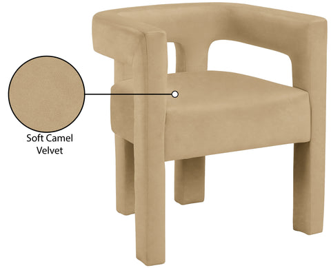 Fairfax Camel Velvet Dining Chair C