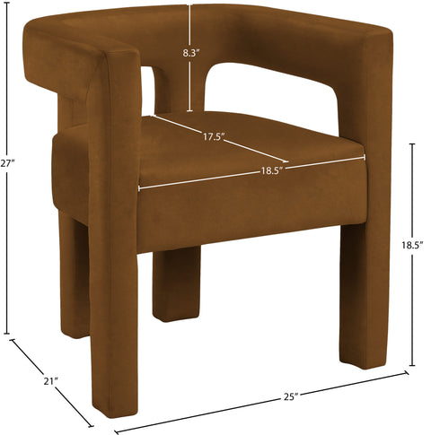 Fairfax Saddle Velvet Dining Chair C