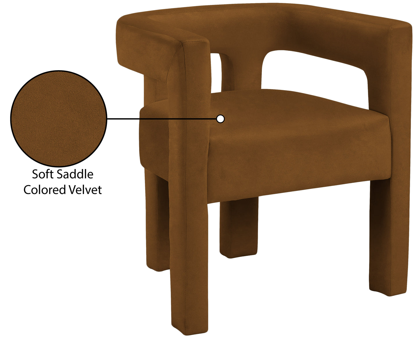 fairfax saddle velvet dining chair c