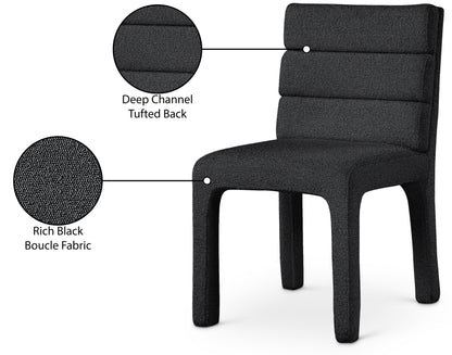 Sun Black Boucle Fabric Dining Chair C