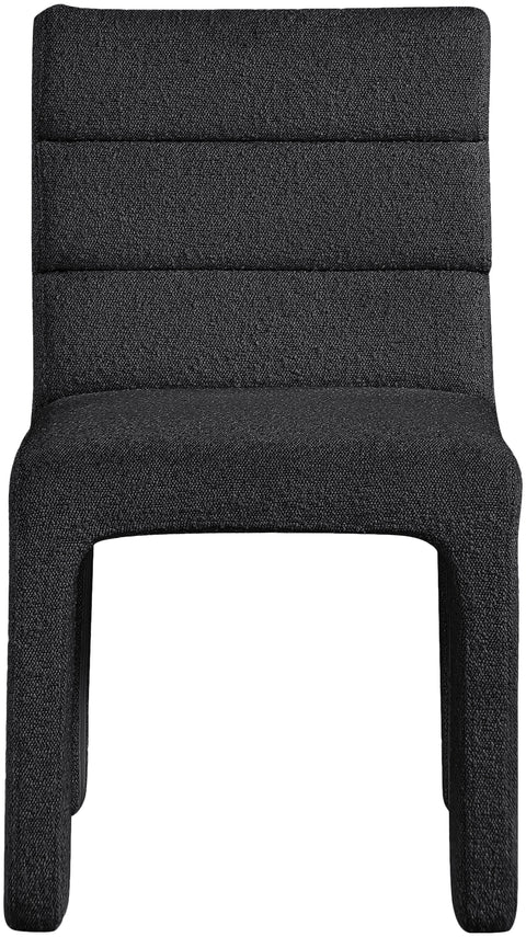 Sun Black Boucle Fabric Dining Chair C