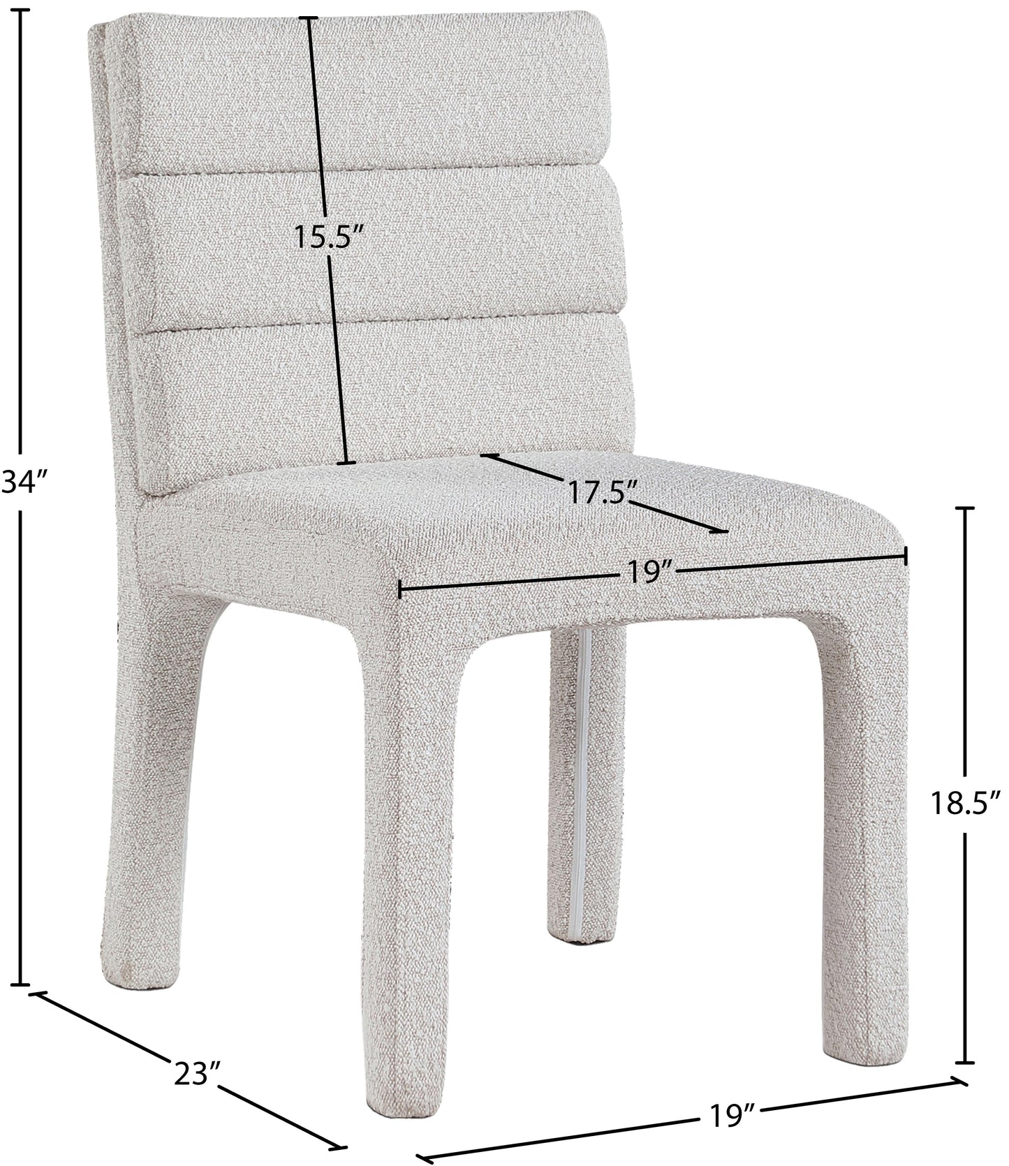 sun cream boucle fabric dining chair c