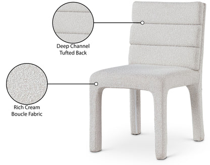 Sun Cream Boucle Fabric Dining Chair C