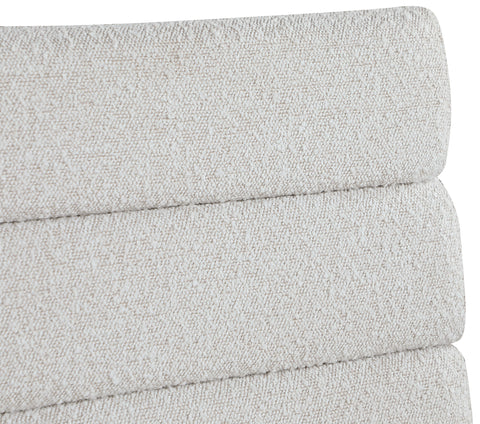 Sun Cream Boucle Fabric Dining Chair C
