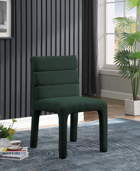 Sun Green Boucle Fabric Dining Chair C