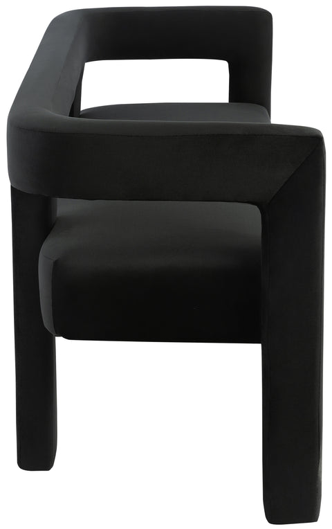 Fairfax Black Velvet Bench Black
