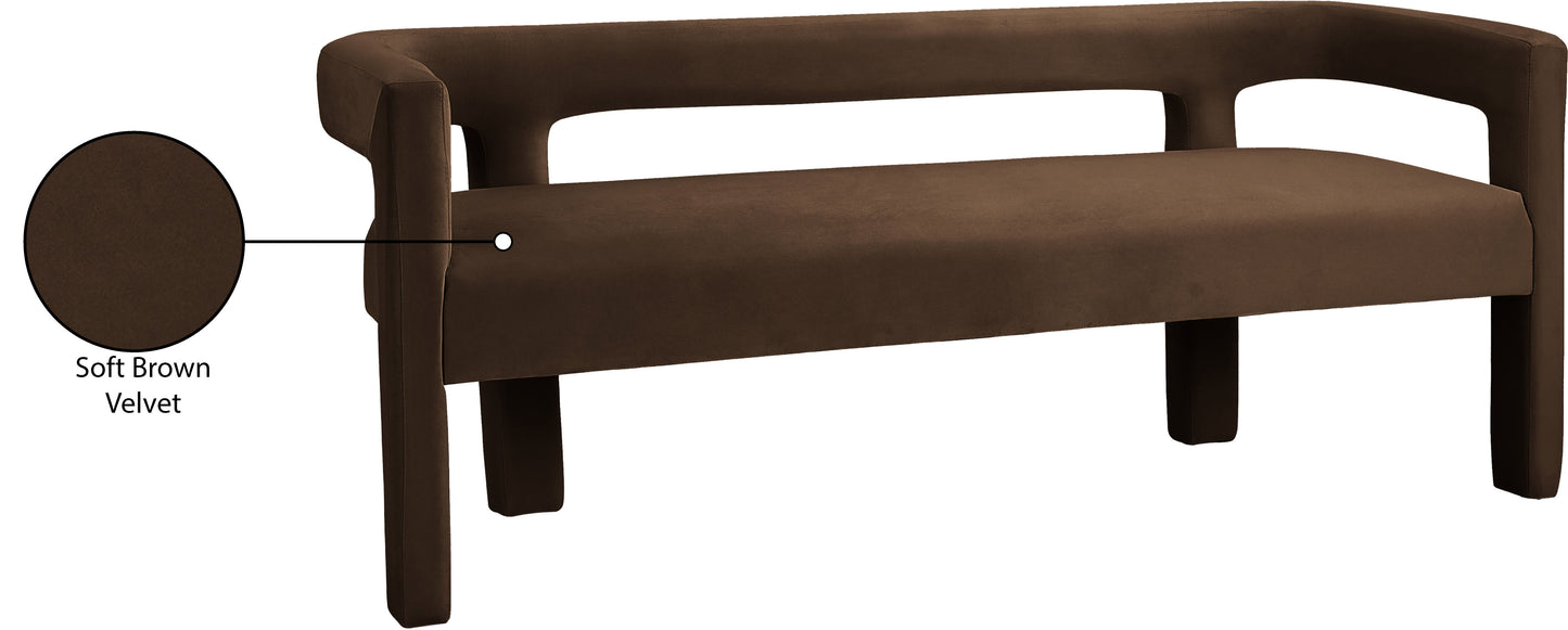 fairfax brown velvet bench brown