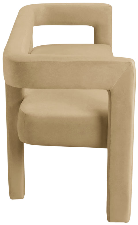 Fairfax Camel Velvet Bench Camel