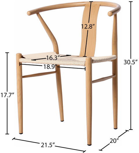Farrah Beige Hand Woven Rope Dining Chair, 2-Piece (Style 2)
