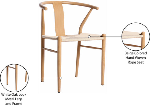 Farrah Beige Hand Woven Rope Dining Chair, 2-Piece (Style 2)