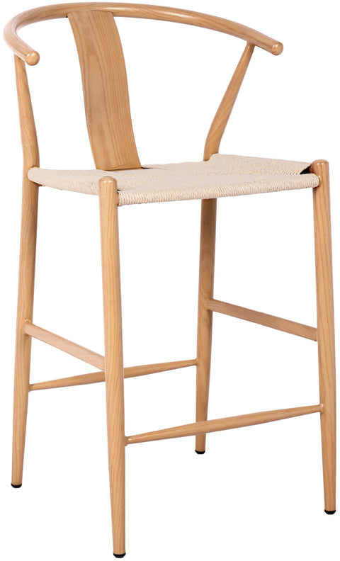 Farrah Beige Hand Woven Rope And Metal Counter Stool, 2-Piece (Style 2)