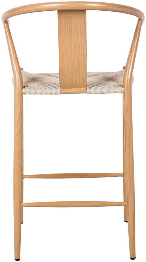Farrah Beige Hand Woven Rope And Metal Counter Stool, 2-Piece (Style 2)