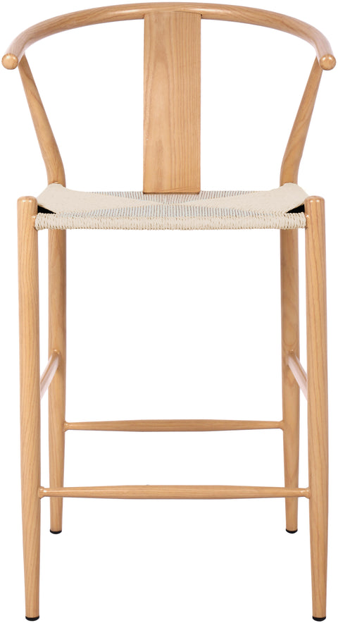 Farrah Beige Hand Woven Rope And Metal Counter Stool, 2-Piece (Style 2)