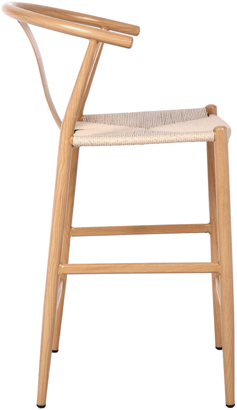 Farrah Beige Hand Woven Rope And Metal Counter Stool, 2-Piece (Style 2)
