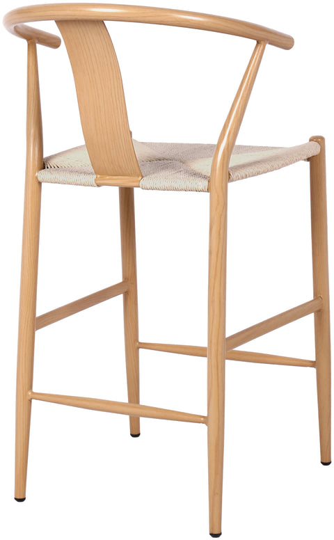 Farrah Beige Hand Woven Rope And Metal Counter Stool, 2-Piece (Style 2)
