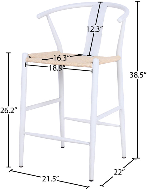 Farrah Beige Hand Woven Rope And Metal Counter Stool, 2-Piece (Style 3)