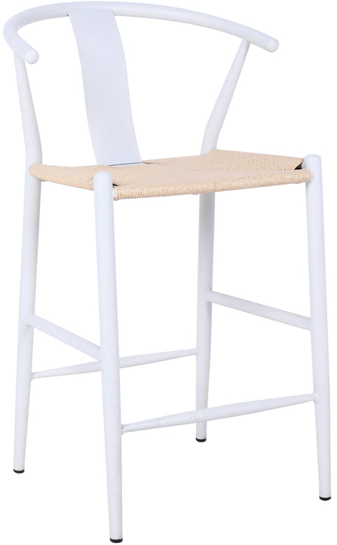 Farrah Beige Hand Woven Rope And Metal Counter Stool, 2-Piece (Style 3)