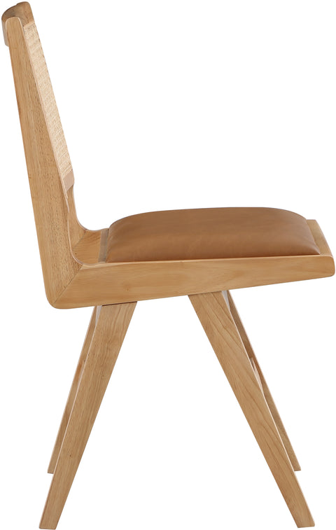 Jazzy Cognac Faux Leather Dining Side Chair SC
