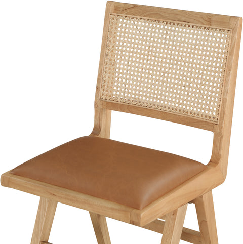 Jazzy Cognac Faux Leather Dining Side Chair SC