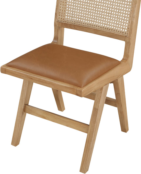 Jazzy Cognac Faux Leather Dining Side Chair SC