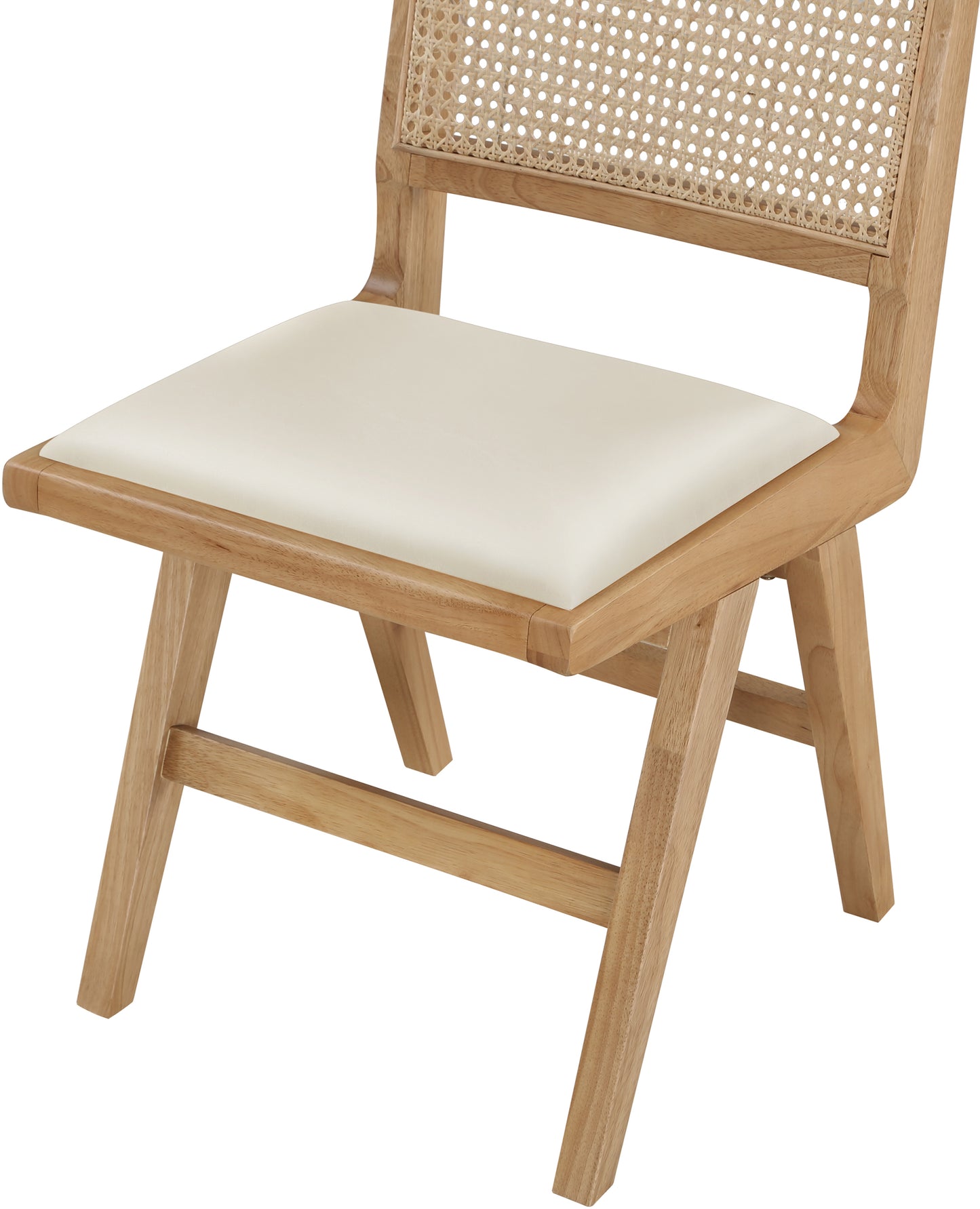 jazzy cream faux leather dining side chair sc