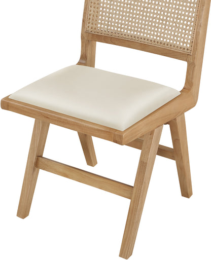 Jazzy Cream Faux Leather Dining Side Chair SC