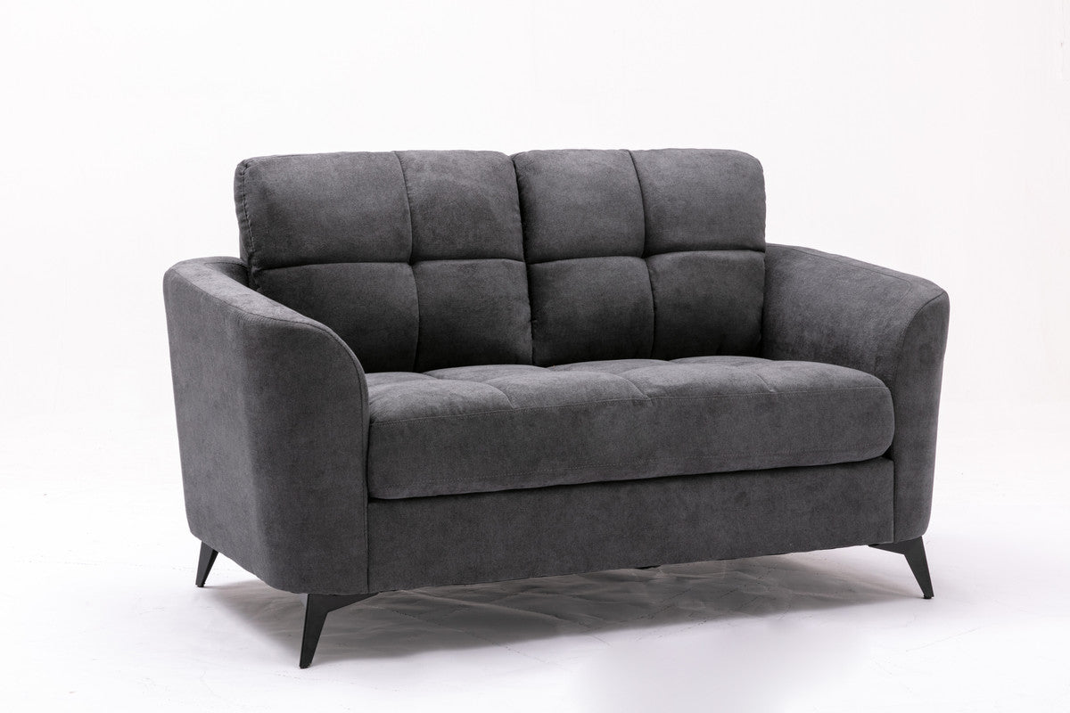lahni gray woven fabric sofa loveseat living room set