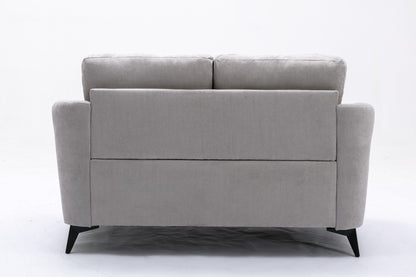 Lahni Light Gray Woven Fabric Sofa Loveseat Living Room Set