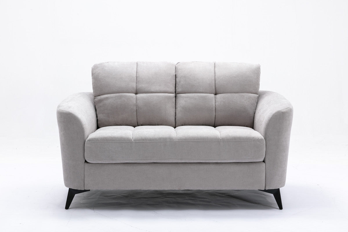 lahni light gray woven fabric sofa loveseat living room set