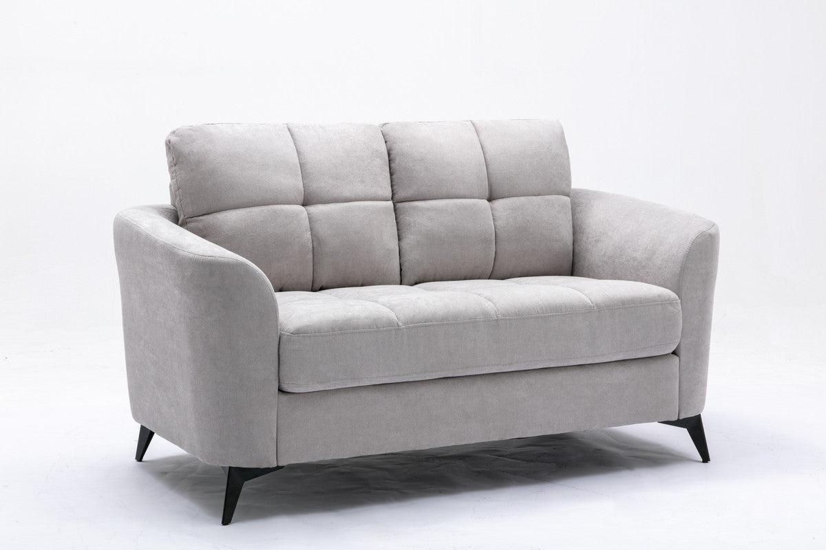 lahni light gray woven fabric sofa loveseat living room set