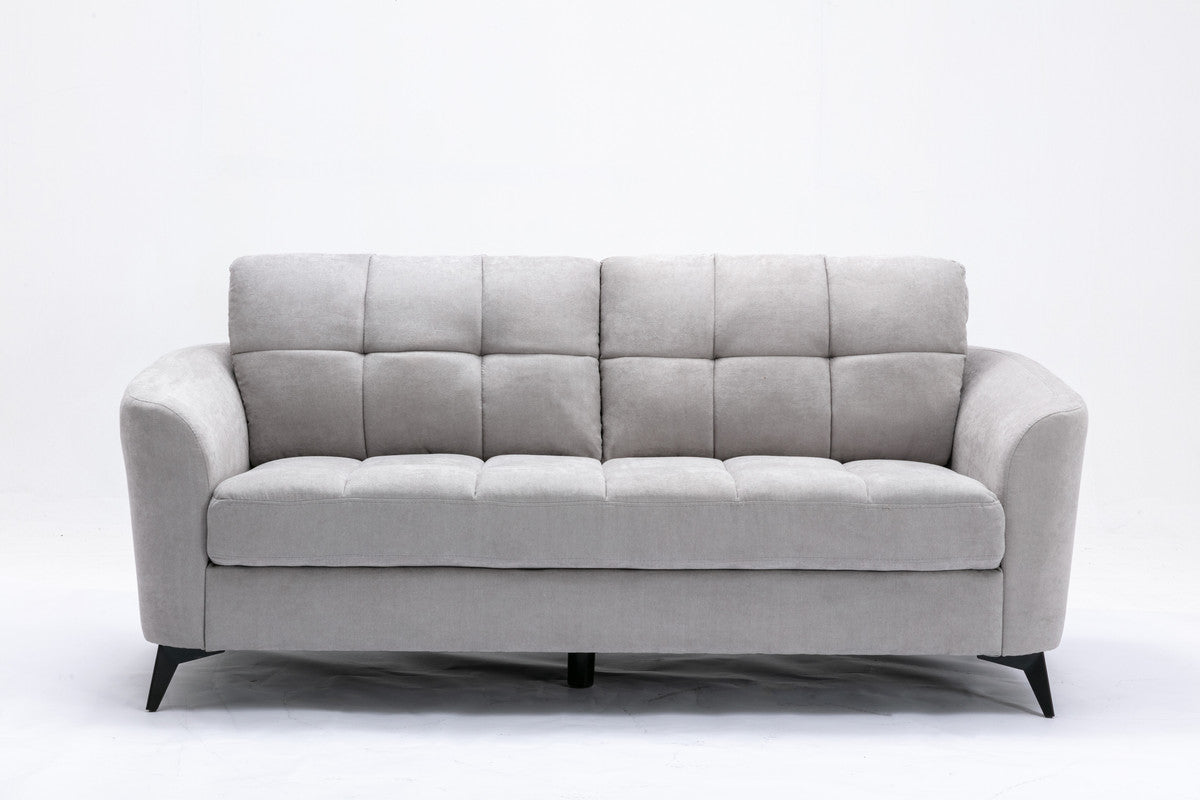 lahni light gray woven fabric sofa loveseat living room set