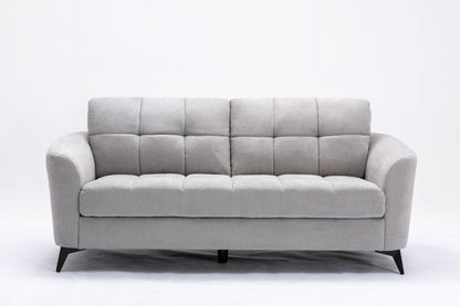 Lahni Light Gray Woven Fabric Sofa Loveseat Living Room Set