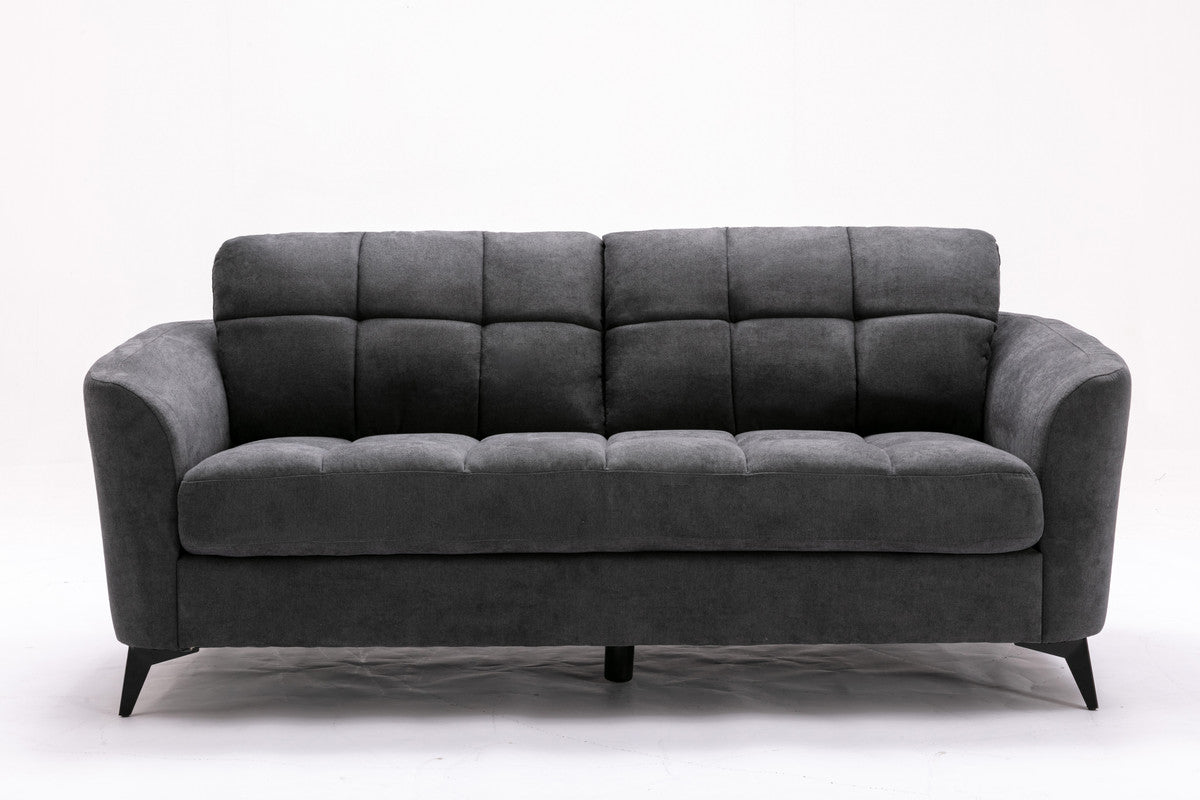 lahni gray woven fabric sofa loveseat living room set