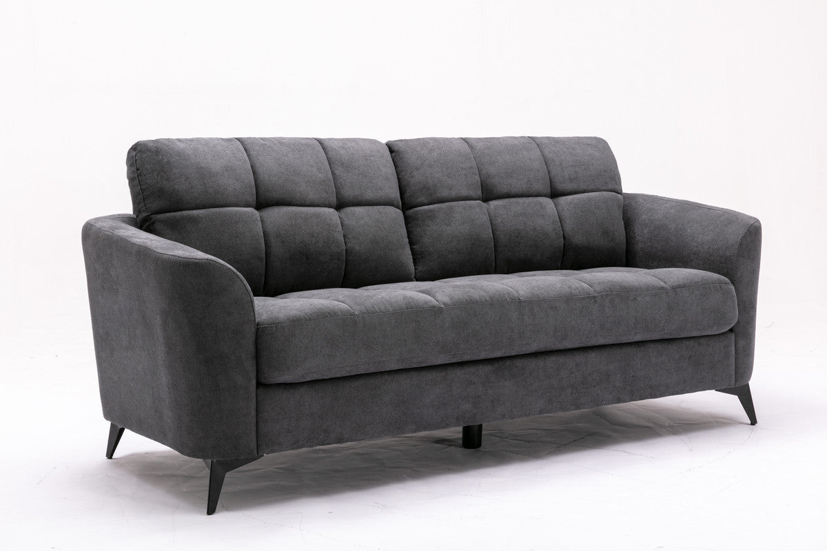 lahni gray woven fabric sofa loveseat living room set