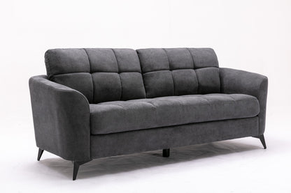 Lahni Gray Woven Fabric Sofa Loveseat Living Room Set