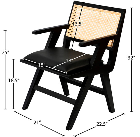 Jazzy Black Faux Leather Dining Arm Chair AC