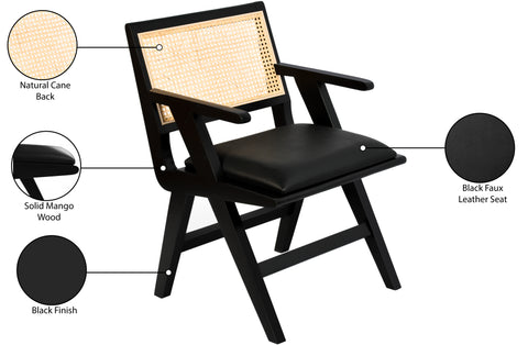 Jazzy Black Faux Leather Dining Arm Chair AC