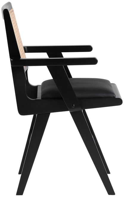 Jazzy Black Faux Leather Dining Arm Chair AC